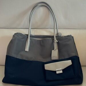 Tumi gray grey/navy blue carry on bag